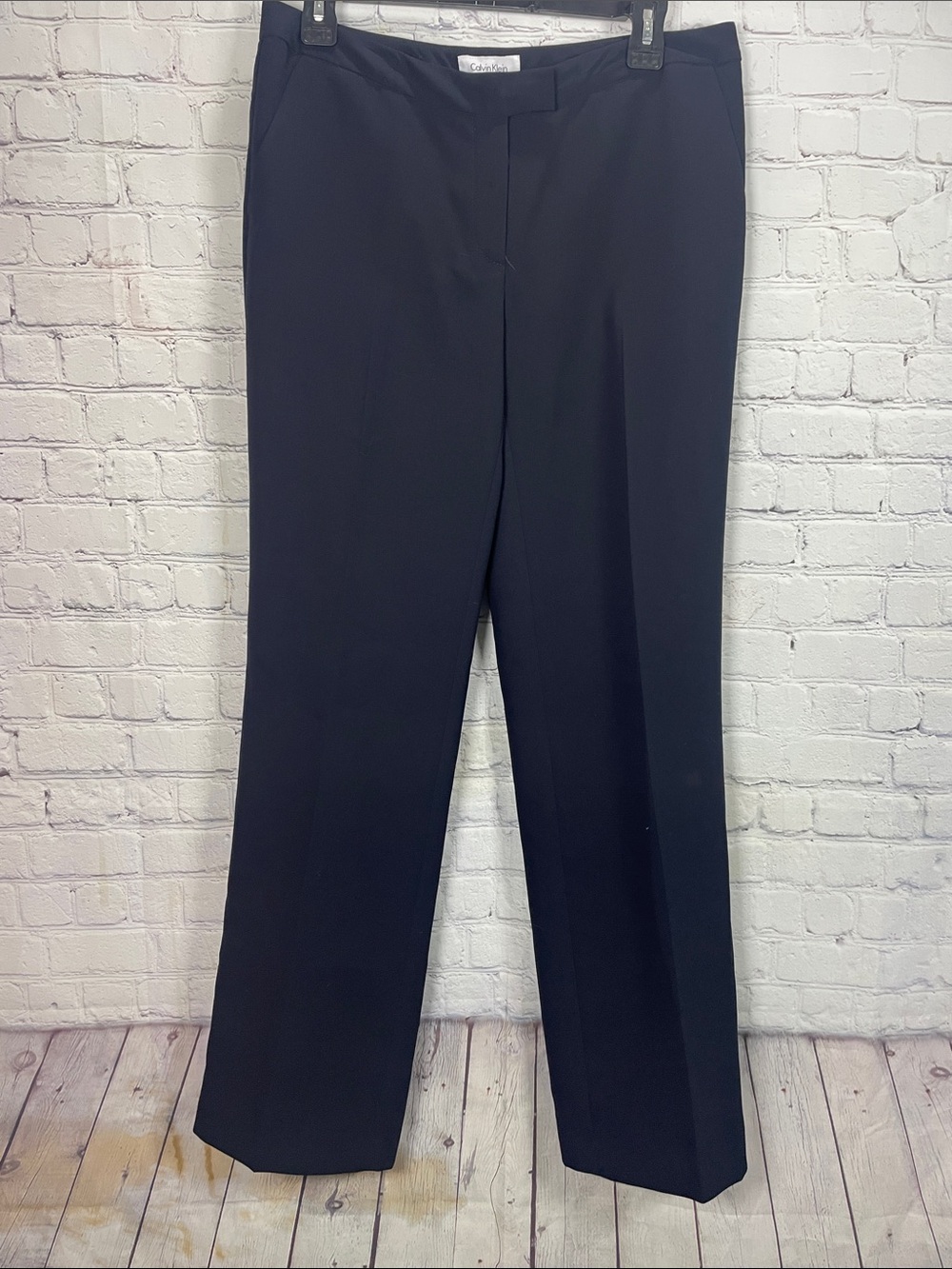 Calvin Klein Black Women's Straight-Leg Dress Trousers Work Office Pants Size 8